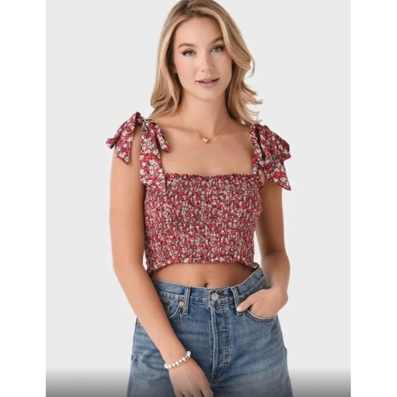 Poupette St. Barths Triny  floral Top NWT L - Picture 1 of 8